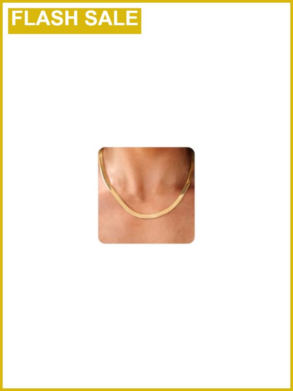 14K Plated Gold Herringbone Snake Chain Necklace S925